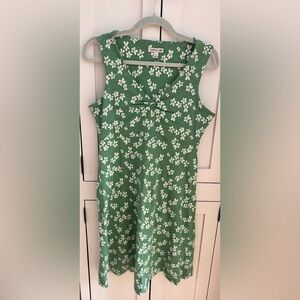 Toad&Co Green Floral Twist Front Dress w/ Pockets Size Small